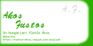 akos fustos business card