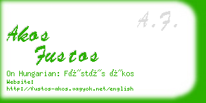 akos fustos business card